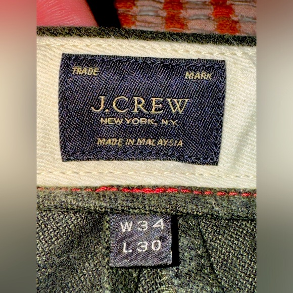 JCrew Hunter Green Soft Heathered Cotton Chinos in 484 Slim Fit, Size 34x30 - Picture 8 of 10